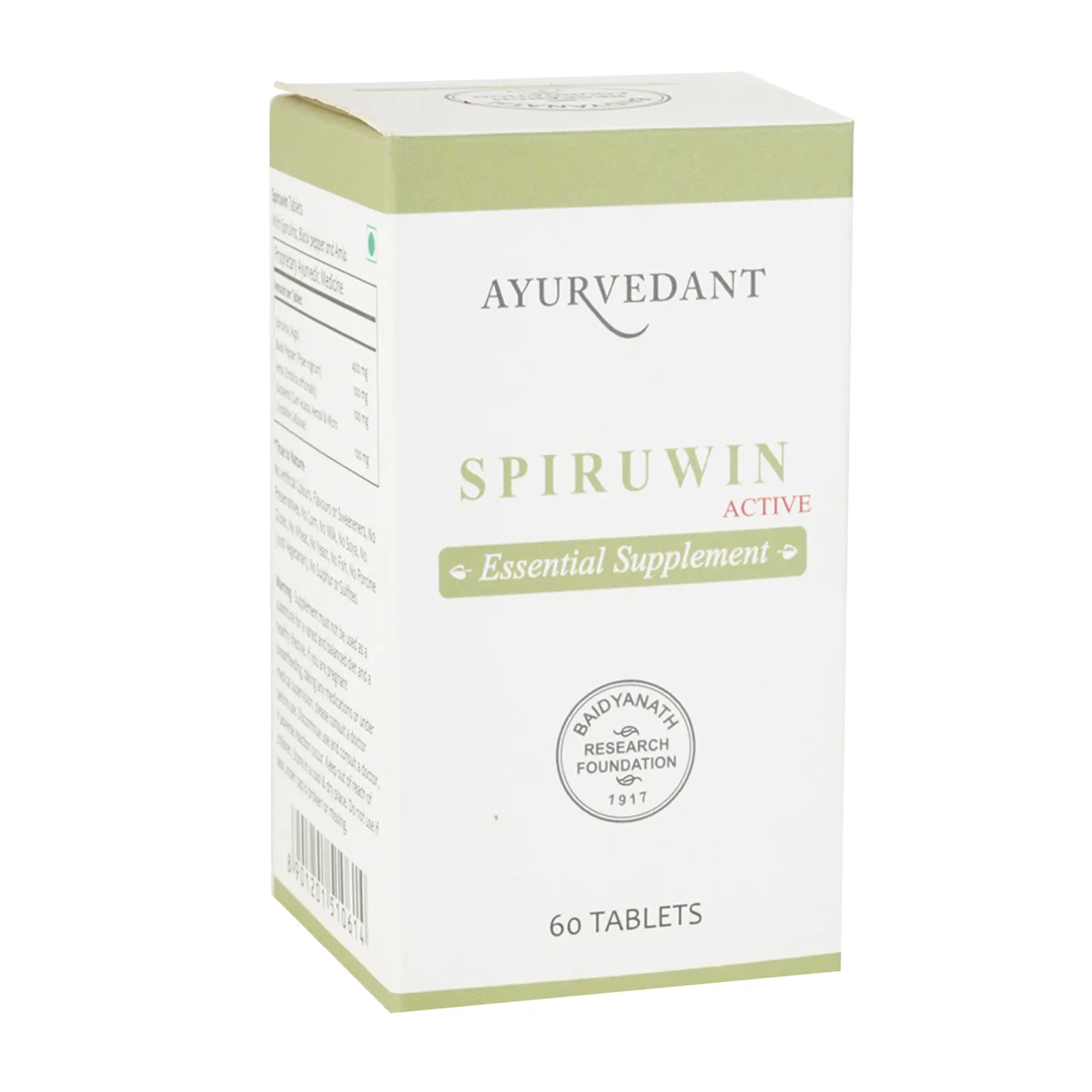 Baidyanath Ayurvedant Spiruwin Active Essential Supplement-60 TAB-1