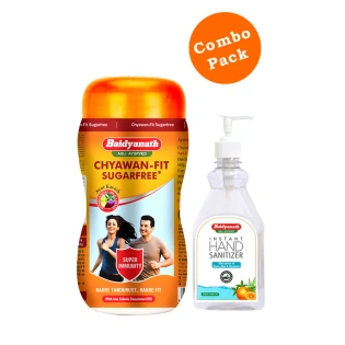 Baidyanath Chyawan-Fit Sugarfree With Hand Sanitizer Combo Pack (1kg And 500g)