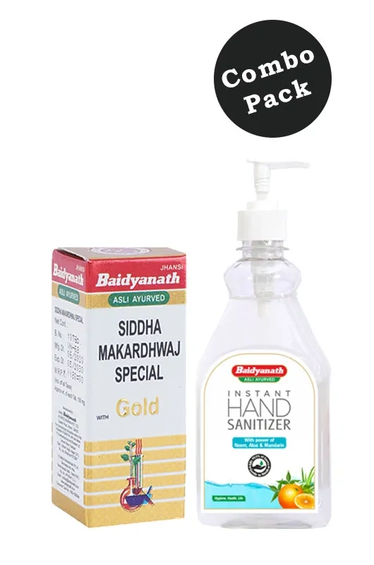 Baidyanath Siddha Makardhwaj Special10Tab With Hand Sanitizer500Gm-B368-1