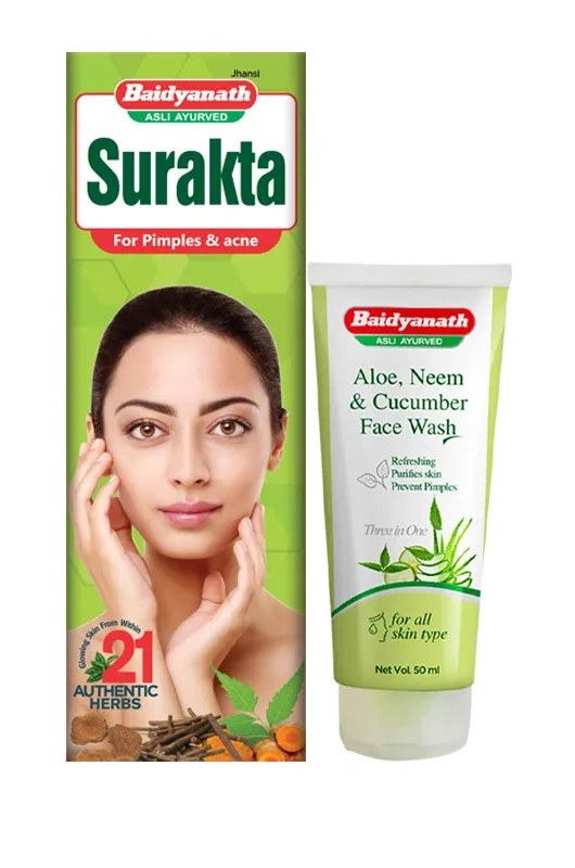 Baidyanath Surakta 450Ml With Aloe Neem Cucumber Facewash 100Ml-B374-1