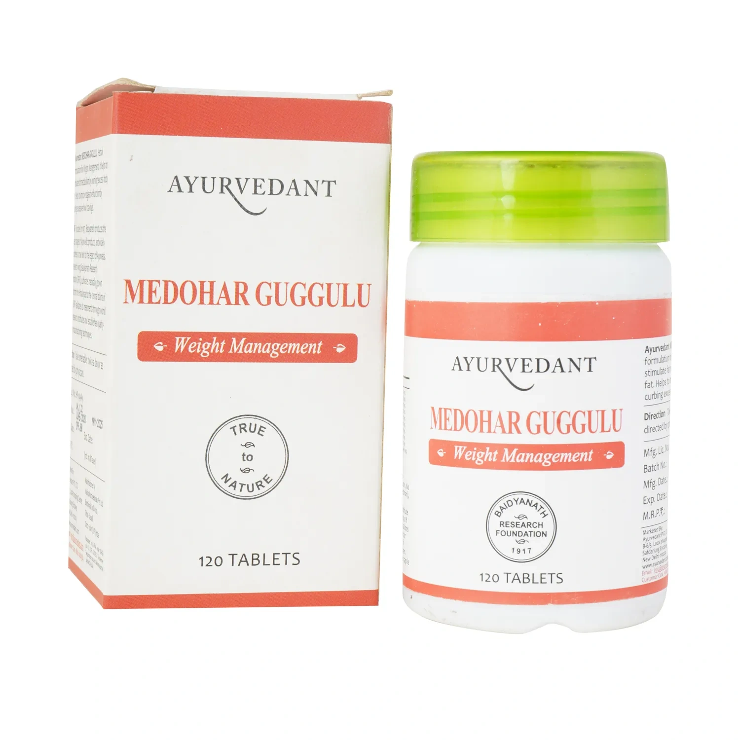 Baidyanath Ayurvedant Medohar Guggulu 120Tab For Weight Management-B473-1