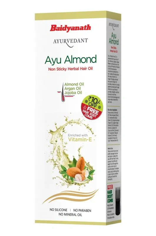 Baidyanath Ayu Almond Non Sticky Herbal Hair Oil at GL Bazaar