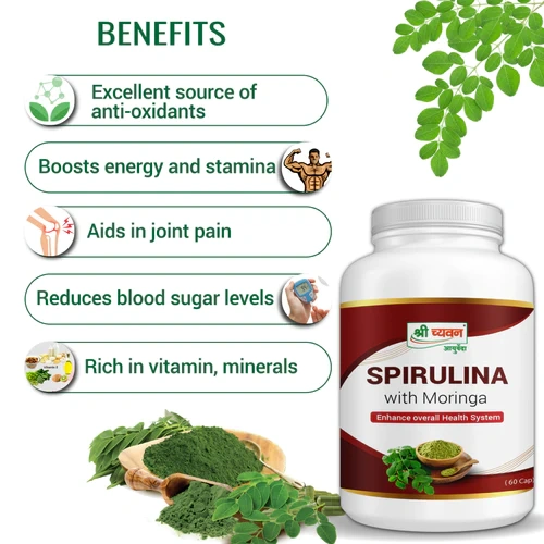 Spirulina Capsule with Moringa-100 GM-2