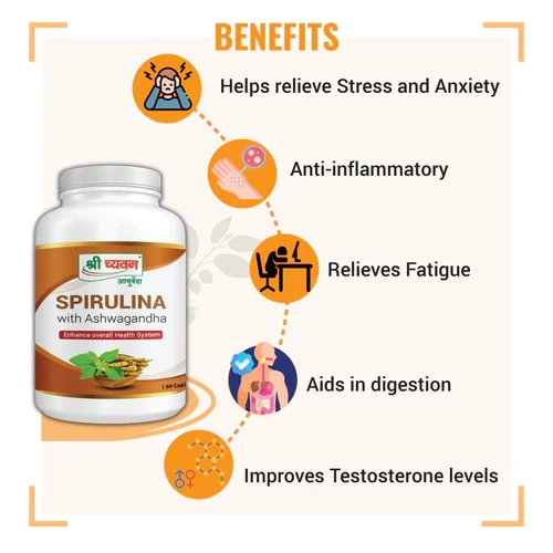 Spirulina Capsule with Ashwagandha-100 GM-1