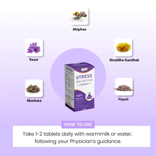 Ayurvedic Medicine for Stress - Stress Reliever Tablet-5 GM-2