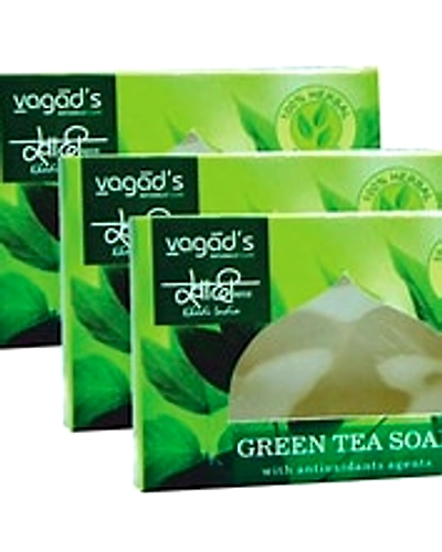 Vagad's Khadi Herbal Green Tea with Antioxidant Agents Soap-Q181-1