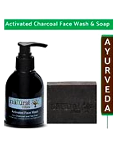 Natural Vibes Combo Pack of Activated Face Wash 150ml and Face Pack 50gm-Q222-1