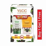 VLCC Natural Science Neem Face Wash with Anti Tan Skin Lightening Face Wash Free (150ml Each)-Q656-1