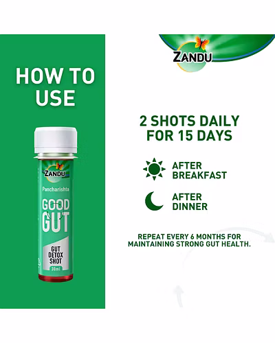 Zandu Pancharishta Good Gut - Gut Detox Shot-Pack of 1-8