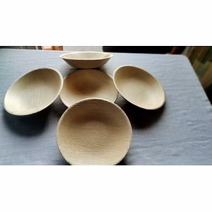 Areca leaf palm plates and bowls (dinnerware) and Bamboo handicrafts
