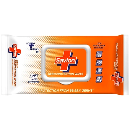 Savlon Germ Protection Multipurpose Thick &amp; Soft Wet Wipes with Fliptop lid - 72 Wipes-SavlonWipes
