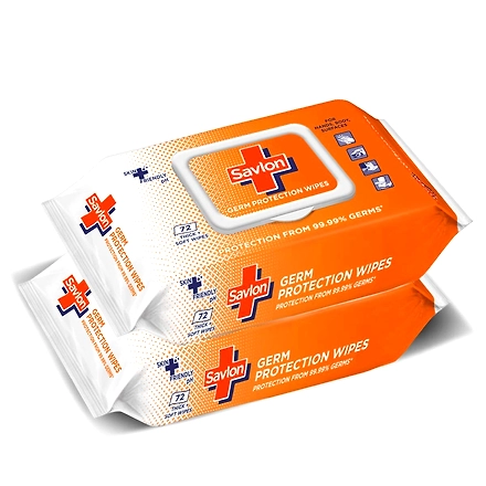 Savlon Germ Protection Multipurpose Thick &amp; Soft Wet Wipes with Fliptop lid - 72 Wipes-Wipespck2