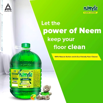 Nimyle Eco friendly floor cleaner with Power of Neem for 99.9% anti bacterial protection - Herbal 5L-1