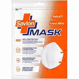 itc savlon savlon bis certified ffp2 s mask (comparable to n95) ear-loop, white
