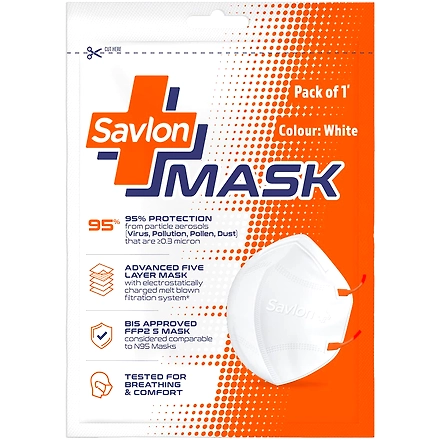 Savlon BIS Certified FFP2 S Mask (Comparable to N95) Ear-loop, White-4