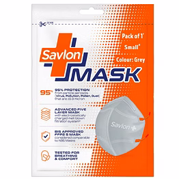savlon mask - small |singles pack | bis certified ffp2 s mask (comparable to n95)| ear-loop|grey (with adjustable slider)