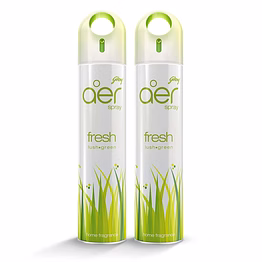 godrej aer spray, air freshener - fresh lush green (pack of 2, 240 ml each)