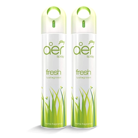 Godrej Aer spray, Air Freshener - Fresh Lush Green (Pack of 2, 240 ml each)-FLG2