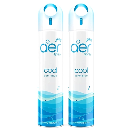 Godrej Aer spray, Air Freshener - Cool Surf Blue (Pack of 2, 240 ml each)-CSB2