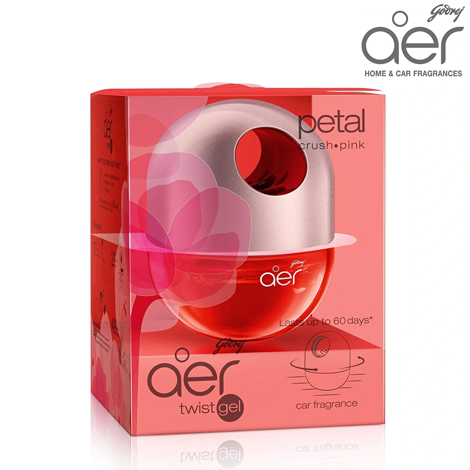 Godrej Aer Twist, Car Air Freshener - Petal Crush Pink (45g)-2