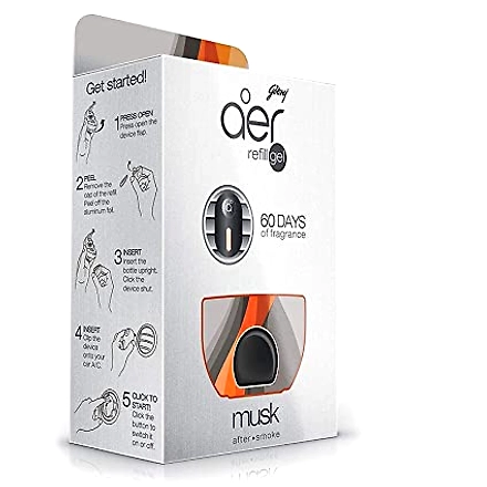 Godrej aer click, Car Air Freshener Refill Pack - Musk After Smoke (10g)-RFMUSK