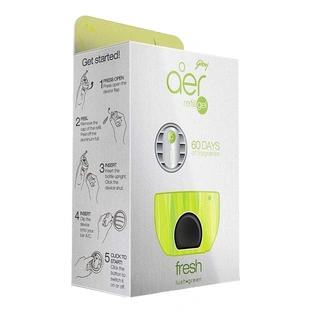Godrej aer click, Car Air Freshener Refill Pack - Fresh Lush Green (10g)