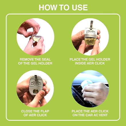 Godrej aer click, Car Air Freshener Refill Pack - Fresh Lush Green (10g)-2