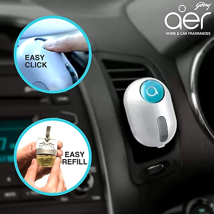 Godrej aer click, Car Air Freshener Refill Pack - Cool Surf Blue (10g)-1