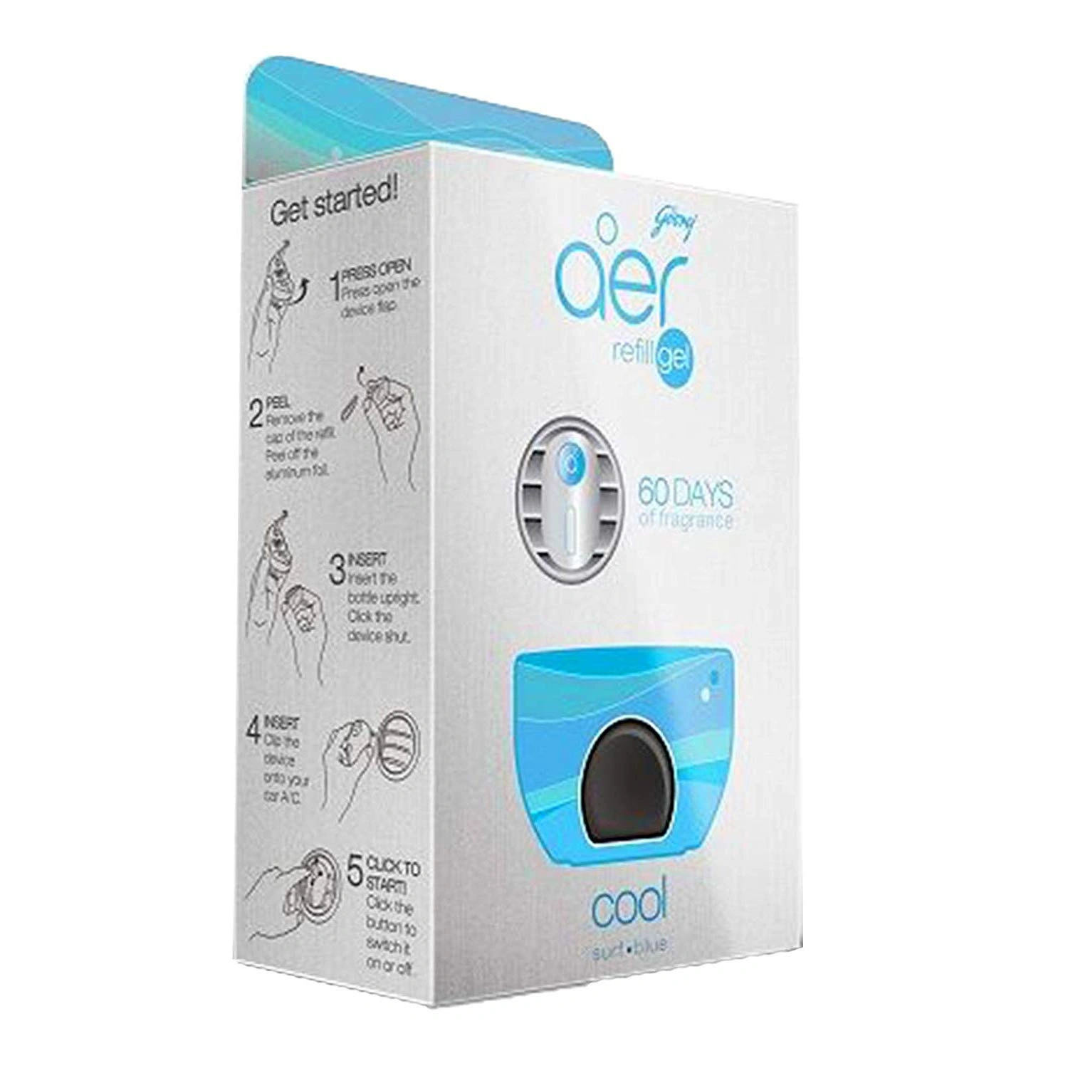 Godrej aer click, Car Air Freshener Refill Pack - Cool Surf Blue (10g)-RFCOOL