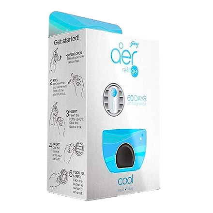 Godrej aer click, Car Air Freshener Refill Pack - Cool Surf Blue (10g)-RFCOOL