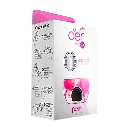 Godrej aer click, Car Air Freshener Refill Pack - Petal Crush Pink (10g)-RFPINK