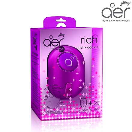 Godrej aer click, Car Vent Air Freshener Kit - Rich Irish Cocktail (10g)-1