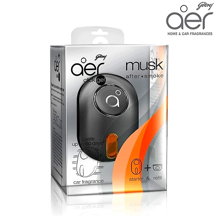 Godrej aer click, Car Vent Air Freshener Kit - Musk After Smoke (10g)-1