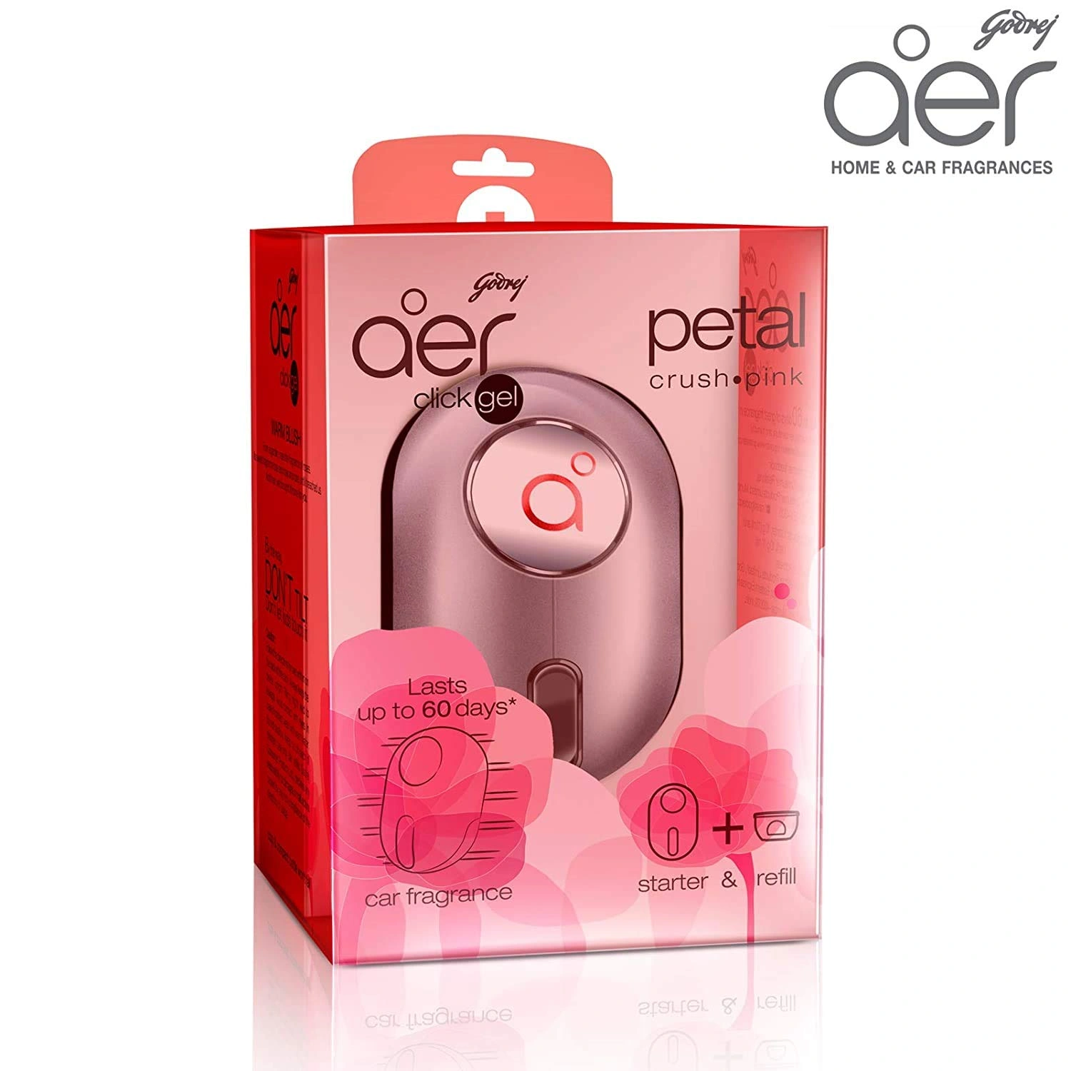 Godrej aer click, Car Vent Air Freshener Kit - Petal Crush Pink (10g)-1