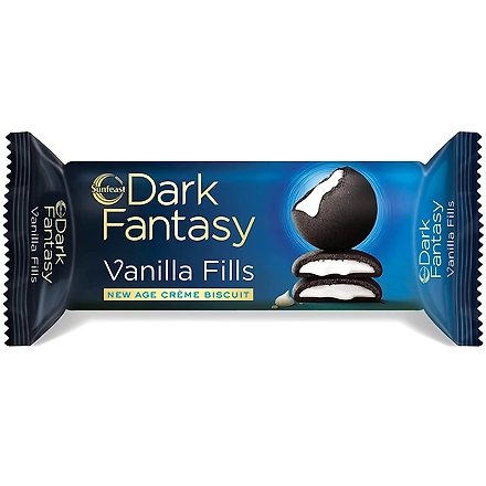 Sunfeast Dark Fantasy Vanilla Fills, 75g | New age crème biscuit, BLACK-DFVF