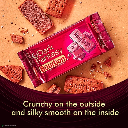 Sunfeast Dark Fantasy Bourbon, Classic Biscuit Made With Real Chocolate, 100g-3