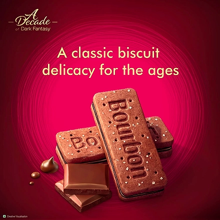 Sunfeast Dark Fantasy Bourbon, Classic Biscuit Made With Real Chocolate, 100g-2