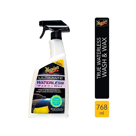 MEGUIAR'S Ultimate Waterless Wash &amp; Wax Easy to use High-Lubricity No Scratch Formula Spot-Free Wash Without Water Long Lasting Glossy Finish (G3626)-ultimatewaterwashwax