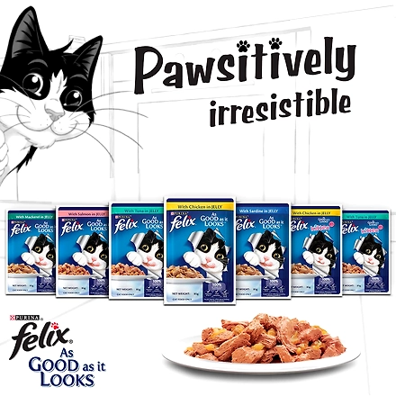 FELIX® As Good As It Looks Wet Food for Adult Cats|Complete and Balanced Cat Food |Chicken Flavour |12 Pouches (12 x 85 g) |Buy 10 Get 2 Free-4