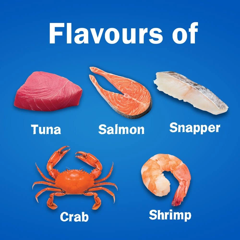 Purina FRISKIES Seafood Sensations Adult Cat Food, Tuna Salmon Whitefish Crab &amp; Shrimp Flavours, 6.5kg-2
