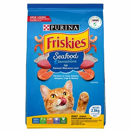 purina friskies seafood sensation adult cat food nestle, 2.8 kg