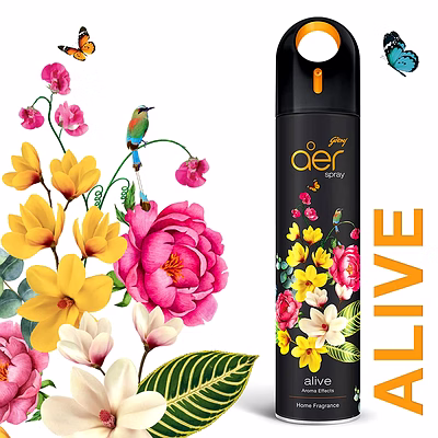 godrej aer spray, premium air freshener for home & office - alive | long-lasting fragrance (240 ml)
