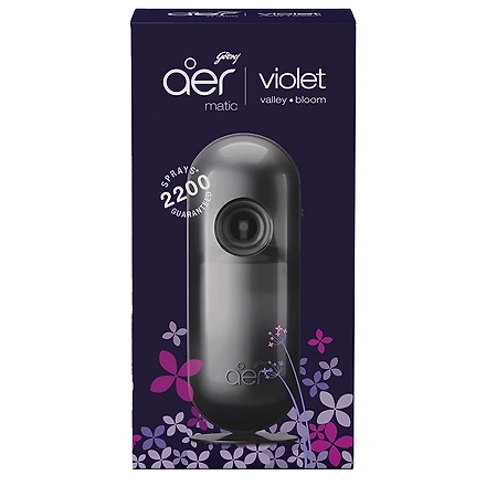 Godrej aer Matic Kit - Automatic Room Fresheners with Flexi Control Spray | 2200 Sprays Guaranteed | Lasts up to 60 days (225ml)-AERMATICKIT
