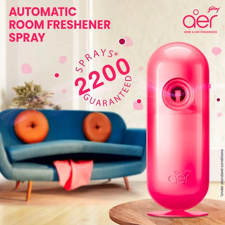 Godrej aer Matic Kit - Automatic Room Fresheners with Flexi Control Spray | Petal Crush Pink,Relax | 2200 Sprays Guaranteed | Lasts up to 60 days (225ml)-2