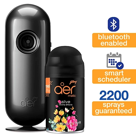 Godrej aer Matic Kit - Automatic Room Fresheners with Flexi Control Spray | 2200 Sprays Guaranteed | Lasts up to 60 days (225ml)-2