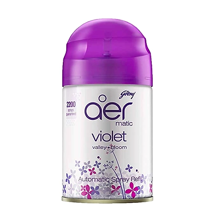 Godrej aer Matic Refill - Automatic Room Fresheners | Relax,Violet Valley Bloom | 2200 Sprays Guaranteed | Lasts up to 60 days (225ml)-AIRMATICSPRAYVOILET