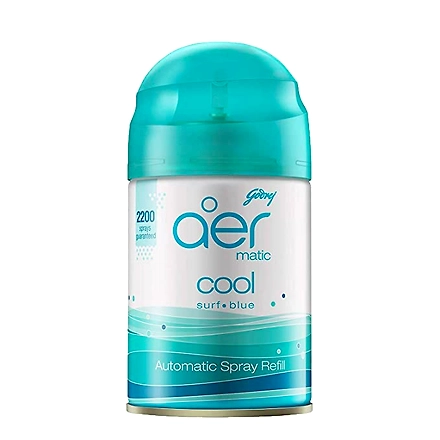 Godrej aer Matic Refill - Automatic Room Fresheners | Cool Surf Blue | 2200 Sprays Guaranteed | Lasts up to 60 days (225ml)-AERMATICSPRAYBLUE