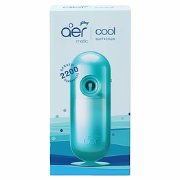 godrej aer matic kit - automatic room fresheners with flexi control spray | cool surf blue | 2200 sprays guaranteed | lasts up to 60 days (225ml)