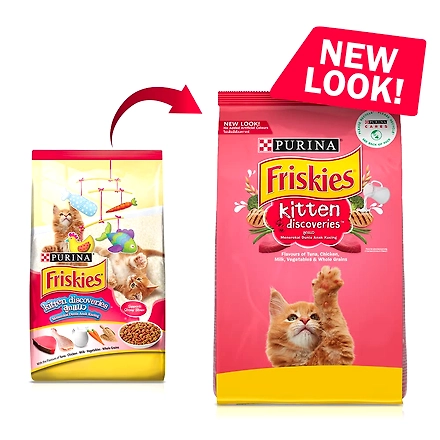 Purina Friskies Kitten Discoveries Baby Cat Dry Food, Tuna Chicken Milk Vegetables &amp; Whole Grain Flavours, 400 gms-1