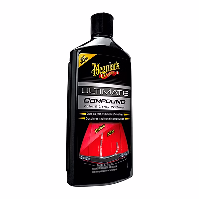 meguiars meguiar's ultimate compound, restore color & clarity, clear-coat finish, removing swirl marks & scratches, polish, rich shine, safe on paint (450ml, pack of 1)